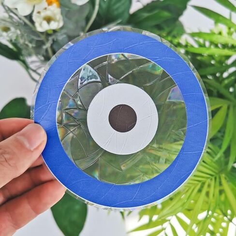 SUPVOX Rainbow Projection Prism Window Cling - Static Glass Sticker Evil Eye Design for Home Office Decoration Creates Colorful Rainbow Light Effects Easy to Apply and Remove in Saudi Arabia