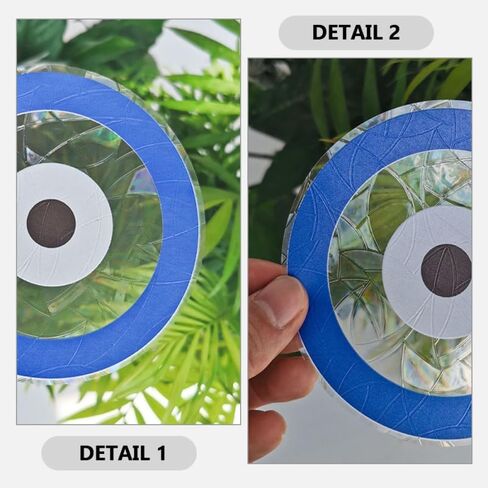SUPVOX Rainbow Projection Prism Window Cling - Static Glass Sticker Evil Eye Design for Home Office Decoration Creates Colorful Rainbow Light Effects Easy to Apply and Remove in Saudi Arabia