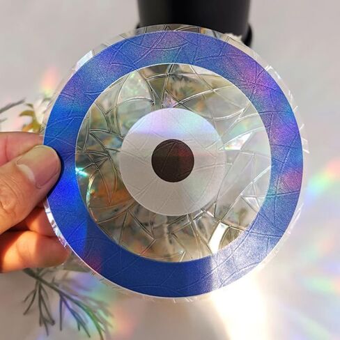 SUPVOX Rainbow Projection Prism Window Cling - Static Glass Sticker Evil Eye Design for Home Office Decoration Creates Colorful Rainbow Light Effects Easy to Apply and Remove in Saudi Arabia