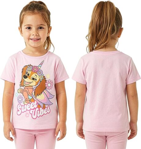 Paw Patrol 3 Pack Girls T Shirts, Pack of 3 Kids Shirts, Skye & Liberty Girls Summer Clothes in Kuwait