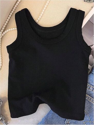 RoseSeek Girl's 3 Piece Striped Sleeveless Shirt Scoop Neck Basic Tank Tops Casual Undershirts in Kuwait