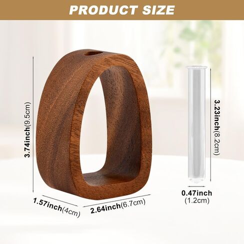 Solid Wood Frame Glass Test Tube Vase Desk Hydroponic Plant,Modern Decorative Hydrophilic Plants Vases,Mini Propagation Station for Hydroponic Plants,Desktop Home Office Decor in Saudi Arabia