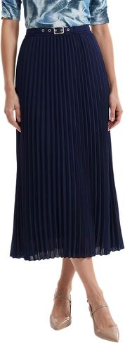 Anne Klein Women's Pull On Skirt with Belt Pleated Maxi Skirt in Kuwait