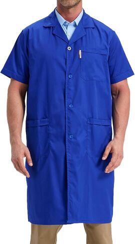 Short Sleeve Lab Coat for Men Lightweight Warehouse Coats Breathable Laboratory Coat Painter Smock in Saudi Arabia