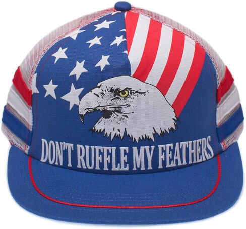 Classic 3 Stripe Don’t Ruffle My Feathers Hat Flat Bill Adult One-Size Cap Multi in Saudi Arabia