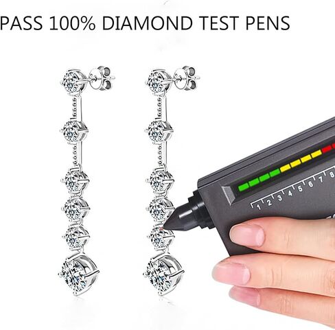 S925 Sterling Silver Fringe Dangle Earrings for Women, 2ct VVS1 D-color Diamond Ear Stud, Great for Wedding Day or Special Occasions in Saudi Arabia