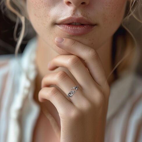 EUDORA Persephone Greek Goddess Rings for Women S925 Sterling Silver, Vintage Persephone Greek Goddess of The Spring and Underworld Vegetation Adjustable Open Ring Jewelry Gifts for Women in Kuwait