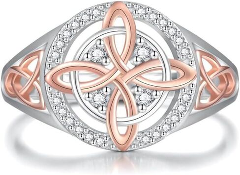 Witches Protection Knot Ring For Women, Protect Your Loved Ones Witch’s Return-Knot Band Cubic Zirconia Rings Gift Jewelry in Saudi Arabia