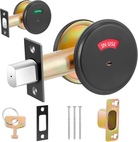 Tandefio deadbolt مع مؤشر الإشغال ، قفل الحمام المشغل شاغر 304 مؤشر قفل الفولاذ المقاوم للصدأ للعباحة التجارية السمك من 1 3/8 " in Kuwait