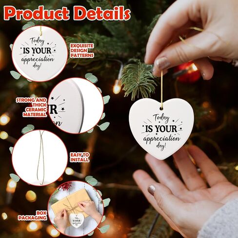 10 Pcs Christian Christmas Ornaments Bulk Bible Verse Ceramic Ornament Inspirational Quotes Religious Ornaments Xmas Church Home Decor Christian Ornaments for Christmas Tree Women Men in Kuwait