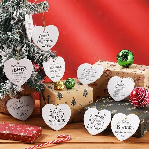 10 Pcs Christian Christmas Ornaments Bulk Bible Verse Ceramic Ornament Inspirational Quotes Religious Ornaments Xmas Church Home Decor Christian Ornaments for Christmas Tree Women Men in Kuwait