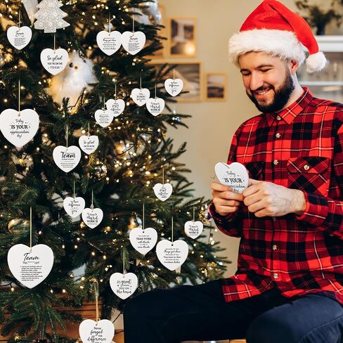 10 Pcs Christian Christmas Ornaments Bulk Bible Verse Ceramic Ornament Inspirational Quotes Religious Ornaments Xmas Church Home Decor Christian Ornaments for Christmas Tree Women Men in Kuwait
