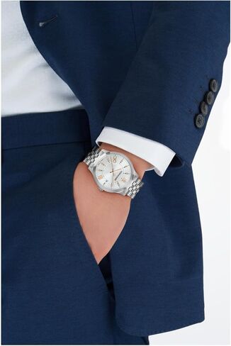 Ferragamo Duo Men’s Watch, Swiss Made Luxury Designer Watch for Men with Silver Sunray Dial, Silver 40mm Stainless Steel Case, Stainless Steel Bracelet, Deployant Clasp, 5 ATM in Kuwait