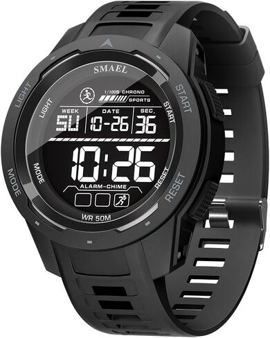 KXAITO Men's Watches Sports Outdoor Waterproof Military Watch Date Multi Function Tactics LED 46mm Face Alarm Stopwatch for Men 8105 in Kuwait