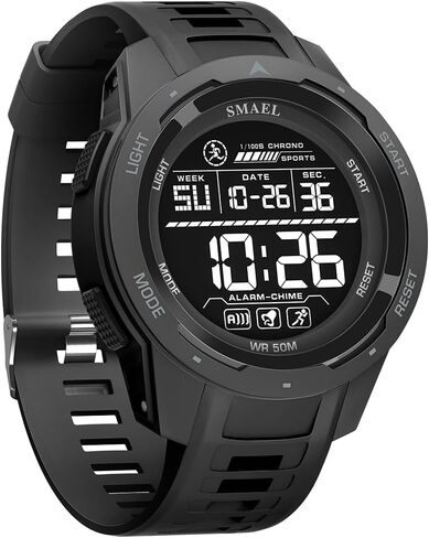 KXAITO Men's Watches Sports Outdoor Waterproof Military Watch Date Multi Function Tactics LED 46mm Face Alarm Stopwatch for Men 8105 in Kuwait