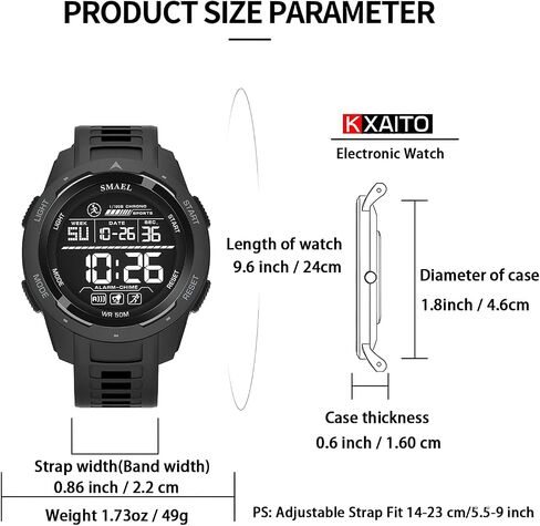 KXAITO Men's Watches Sports Outdoor Waterproof Military Watch Date Multi Function Tactics LED 46mm Face Alarm Stopwatch for Men 8105 in Kuwait