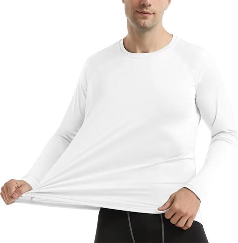 Men's Sun Protection Shirts Long Sleeve Rash Guard for Fishing Hiking Cycling, Workout Athletic Gym Shirts for Oudoor Indoor in Saudi Arabia