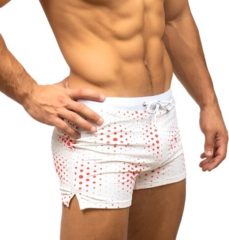 Taddlee Men Swimwear Swim Boxer Brief Bikini Surfing Trunks Square Cut Swimsuits White in Kuwait