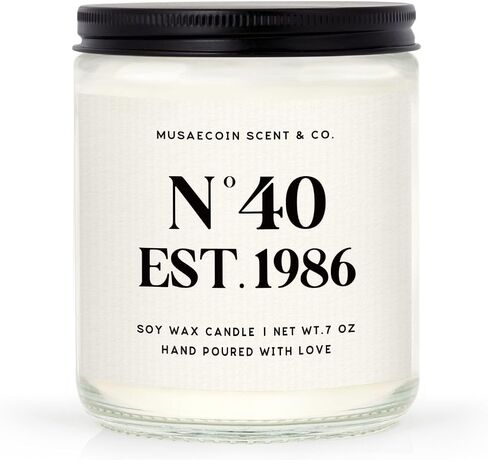 40th Birthday Gifts Women, 1986 Birthday Gifts for Women Men, Turning 40 Year Old Birthdays Decorations for Wife, Mom, Sisters, Friends, Happy 40th Bday Candle, Lavender, 7oz in Saudi Arabia
