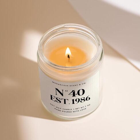 40th Birthday Gifts Women, 1986 Birthday Gifts for Women Men, Turning 40 Year Old Birthdays Decorations for Wife, Mom, Sisters, Friends, Happy 40th Bday Candle, Lavender, 7oz in Saudi Arabia