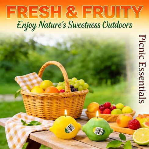 Lemon Shape Scented Candles Set,2 Pack Realistic Fruit Shape Soy Wax Aroma Decorative Candles,Fresh Citrus Scent for Bright Kitchen Decor,Summer Wedding Favors in Saudi Arabia