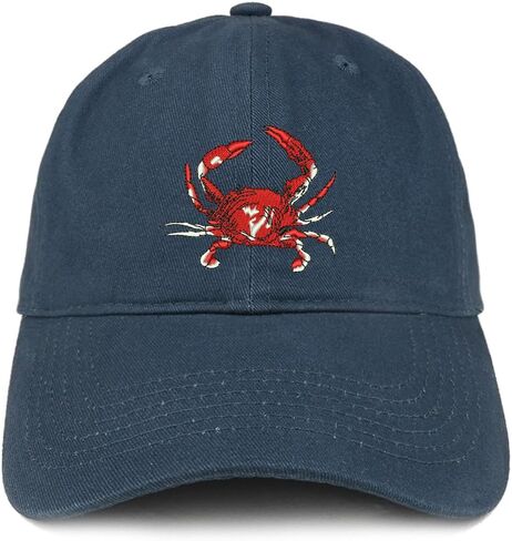 Trendy Apparel Shop Red Crab Embroidered Low Profile Brushed Cotton Cap in Kuwait