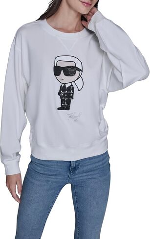 KARL LAGERFELD Women's Karl Logo French Terry Logo Sweatshirt in Kuwait