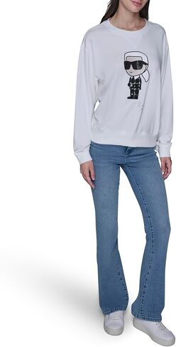 KARL LAGERFELD Women's Karl Logo French Terry Logo Sweatshirt in Kuwait
