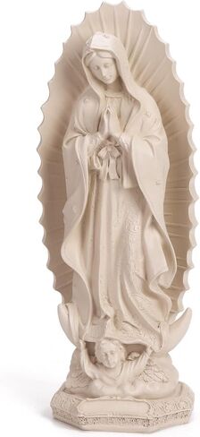 Virgen de Guadalupe Statue, Our Lady of Guadalupe Statue Virgin Mary Figurine, 11.8 Inch Catholic Religious Home Decor Gift for Women, Resin Indoor Outdoor Garden Statuary Religious Décor (Beige) in Saudi Arabia