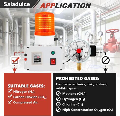 High Low Pressure Alarm - 150PSI Oil & Water Pressure Warning Light - 105dB Sound Light Alarm - 110V in Saudi Arabia