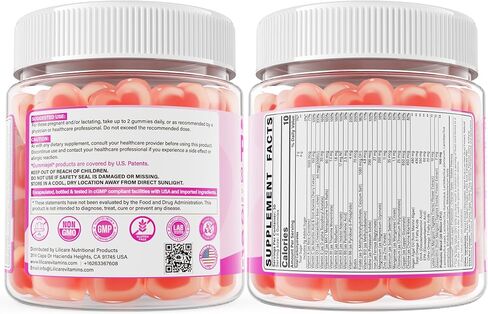 LILICARE Prenatal Vitamins for Women, Prenatal Gummies with 1080mcg Methylfolate, Vegan Omega-3(DHA+EPA), Iron, 450mg Choline, D3, K2, B12, Supports Before During & After Pregnancy, Sugar-Free 60Cts in Saudi Arabia