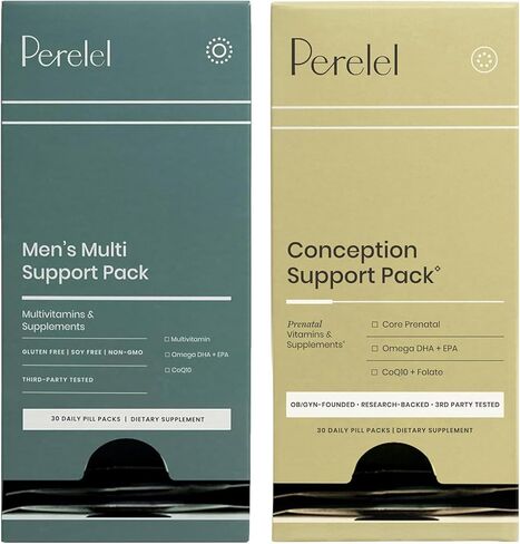 Perelel Conception Support & Men's Multi Support Bundle, Prenatal Multivitamin for Fertility Wellness & Daily Multivitamin for Men's Wellness, 60 Daily Pill Packs in Saudi Arabia