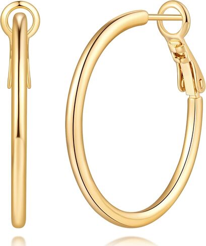 Fanglcy Gold Hoop Earrings Gold Earrings for Women 14K Gold Hoop Earrings for Women Earring Hoops Large Hoops Earring for Women 25/30/35/40/45/50/55mm in Saudi Arabia