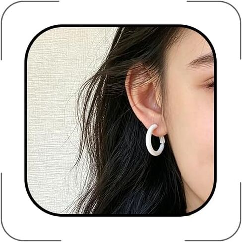 Colorful Round Hoop Earrings for Women 80s 90s Classic Small Hoop Earrings Retro Neon Candy-Colored Circle Dangle Earrings Jewelry for Party Birthday Gift in Saudi Arabia
