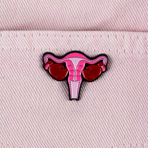 Cute Pink Uterus Anatomy OBGYN Reproductive Awareness Enamel Pin, Women’s Health Gynecology Pin Brooch, Reproductive Health Brooch Badge, Feminist Anatomy Lapel Badges, Funny Medical Gift For Nurse Gynecologist, Healthcare Advocacy Accessory in Kuwait
