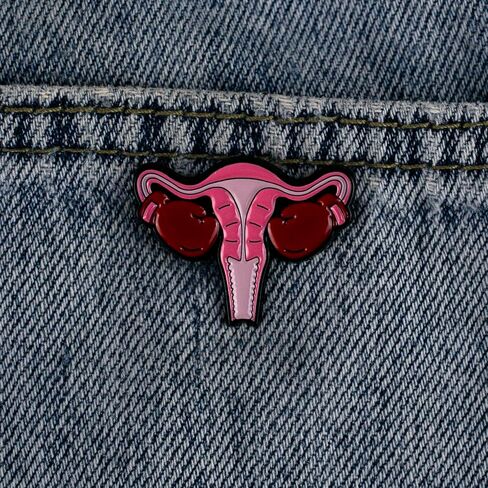 Cute Pink Uterus Anatomy OBGYN Reproductive Awareness Enamel Pin, Women’s Health Gynecology Pin Brooch, Reproductive Health Brooch Badge, Feminist Anatomy Lapel Badges, Funny Medical Gift For Nurse Gynecologist, Healthcare Advocacy Accessory in Kuwait