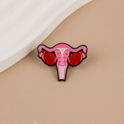 Cute Pink Uterus Anatomy OBGYN Reproductive Awareness Enamel Pin, Women’s Health Gynecology Pin Brooch, Reproductive Health Brooch Badge, Feminist Anatomy Lapel Badges, Funny Medical Gift For Nurse Gynecologist, Healthcare Advocacy Accessory in Kuwait
