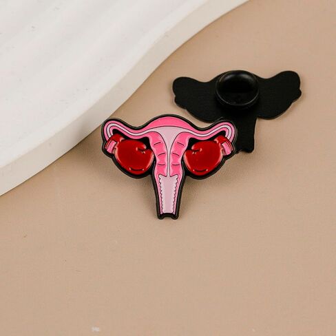 Cute Pink Uterus Anatomy OBGYN Reproductive Awareness Enamel Pin, Women’s Health Gynecology Pin Brooch, Reproductive Health Brooch Badge, Feminist Anatomy Lapel Badges, Funny Medical Gift For Nurse Gynecologist, Healthcare Advocacy Accessory in Kuwait