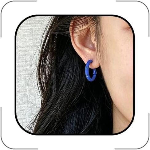 Colorful Round Hoop Earrings for Women 80s 90s Classic Small Hoop Earrings Retro Neon Candy-Colored Circle Dangle Earrings Jewelry for Party Birthday Gift in Saudi Arabia