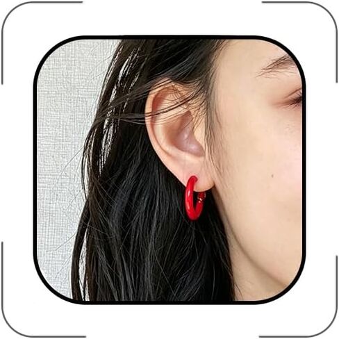 Colorful Round Hoop Earrings for Women 80s 90s Classic Small Hoop Earrings Retro Neon Candy-Colored Circle Dangle Earrings Jewelry for Party Birthday Gift in Saudi Arabia