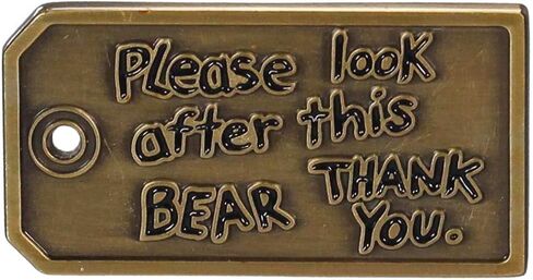 Half Moon Bay Please Look After this Bear Luggage Tag 1.5 Inch Bronze Tone Zinc Alloy Lapel Pin Badge in Saudi Arabia
