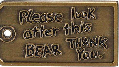Half Moon Bay Please Look After this Bear Luggage Tag 1.5 Inch Bronze Tone Zinc Alloy Lapel Pin Badge in Saudi Arabia