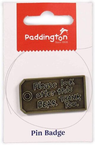 Half Moon Bay Please Look After this Bear Luggage Tag 1.5 Inch Bronze Tone Zinc Alloy Lapel Pin Badge in Saudi Arabia