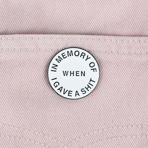 In Memory Of When I Gave A Sht Sarcastic Rude Dark Humor Enamel Pin, Funny Adult Joke Pin Brooch, Offensive Humor Brooch Badge, Sarcastic Workplace Sarcasm Gift For Boss Sassy Coworker Friends, Funny Office Sarcasm Badges, Blunt Jewelry Accessory in Kuwait