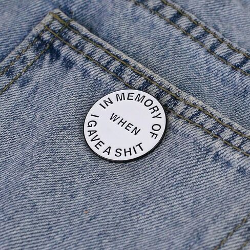 In Memory Of When I Gave A Sht Sarcastic Rude Dark Humor Enamel Pin, Funny Adult Joke Pin Brooch, Offensive Humor Brooch Badge, Sarcastic Workplace Sarcasm Gift For Boss Sassy Coworker Friends, Funny Office Sarcasm Badges, Blunt Jewelry Accessory in Kuwait