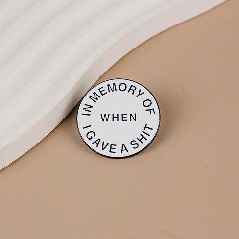 In Memory Of When I Gave A Sht Sarcastic Rude Dark Humor Enamel Pin, Funny Adult Joke Pin Brooch, Offensive Humor Brooch Badge, Sarcastic Workplace Sarcasm Gift For Boss Sassy Coworker Friends, Funny Office Sarcasm Badges, Blunt Jewelry Accessory in Kuwait