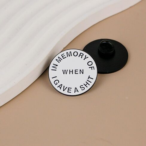 In Memory Of When I Gave A Sht Sarcastic Rude Dark Humor Enamel Pin, Funny Adult Joke Pin Brooch, Offensive Humor Brooch Badge, Sarcastic Workplace Sarcasm Gift For Boss Sassy Coworker Friends, Funny Office Sarcasm Badges, Blunt Jewelry Accessory in Kuwait