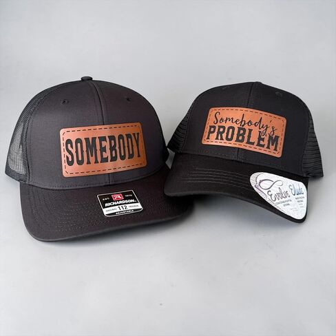 BUBBLEHEAD INK Somebody's Problem Hat, Matching Hats for Couples, Couples Hats for Him and Her, Somebody's Problem Ponytail Hat Charcoal Black in Saudi Arabia