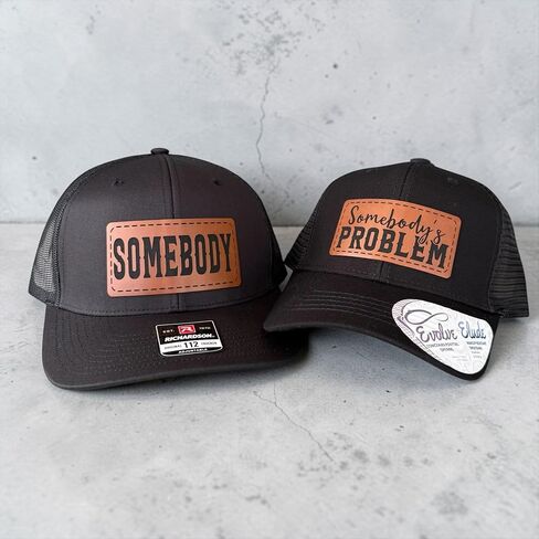 BUBBLEHEAD INK Somebody's Problem Hat, Matching Hats for Couples, Couples Hats for Him and Her, Somebody's Problem Ponytail Hat Charcoal Black in Saudi Arabia