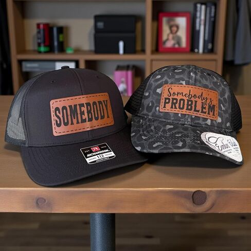 BUBBLEHEAD INK Somebody's Problem Hat, Matching Hats for Couples, Couples Hats for Him and Her, Somebody's Problem Ponytail Hat Charcoal Black in Saudi Arabia